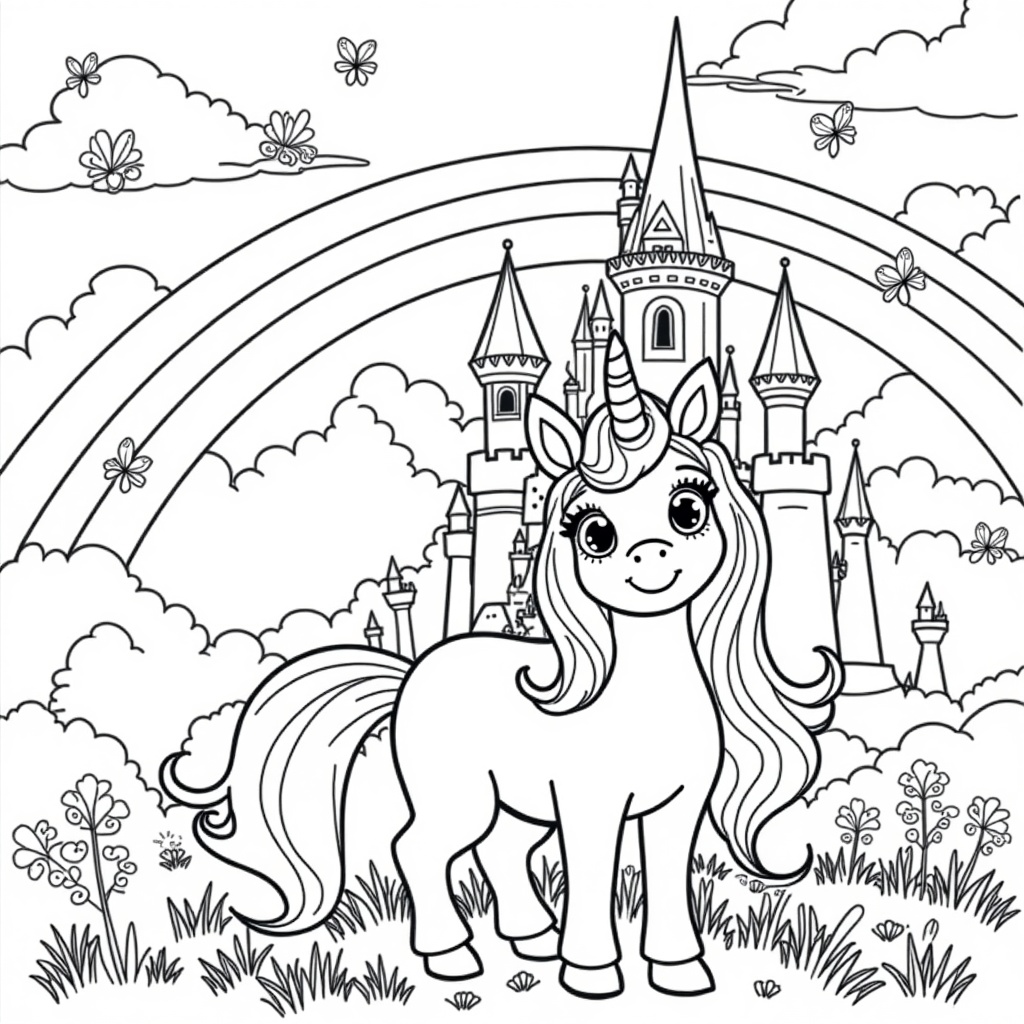 Unicorns and Rainbow Dreams colored preview