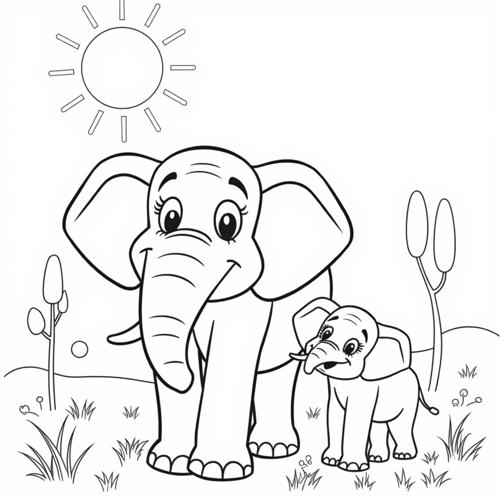Elephant Family Fun colored preview