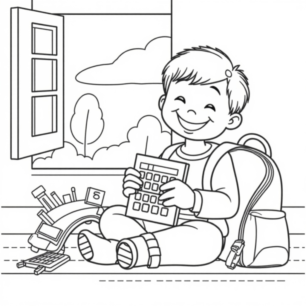 Calculator and Backpack Fun colored preview