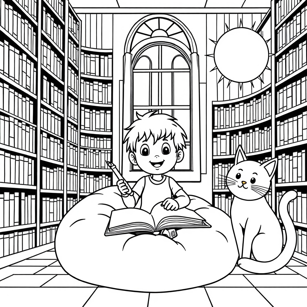 A Day at the Library colored preview