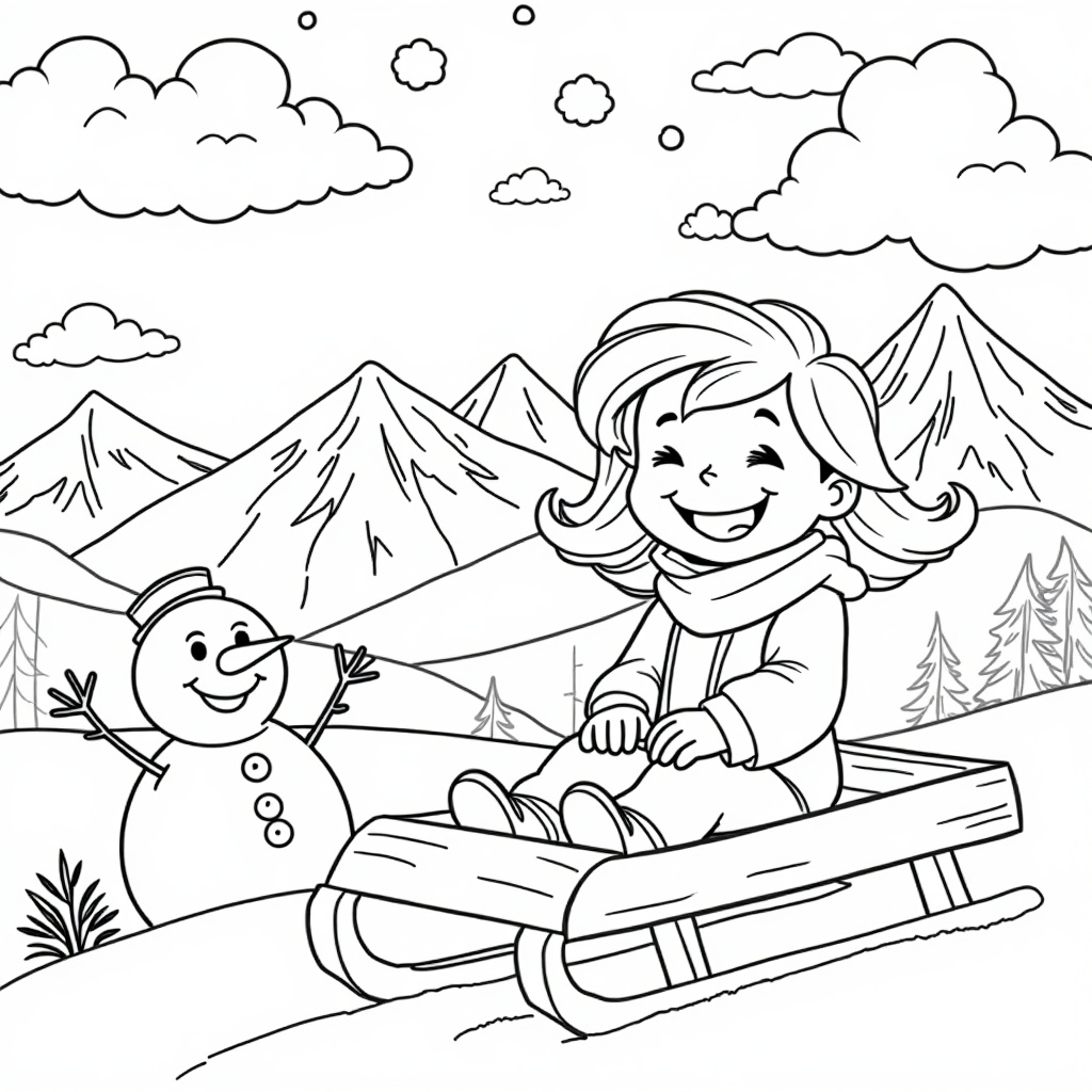 Sledding Fun colored preview