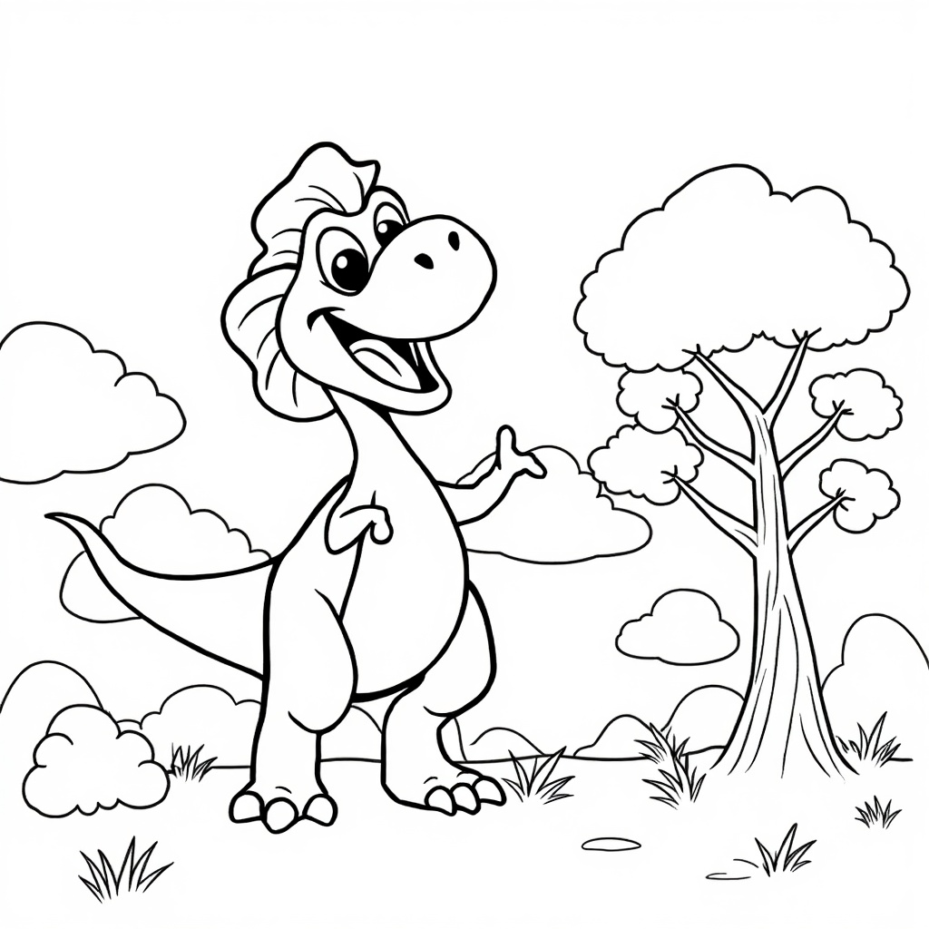 Happy Velociraptor Fun colored preview