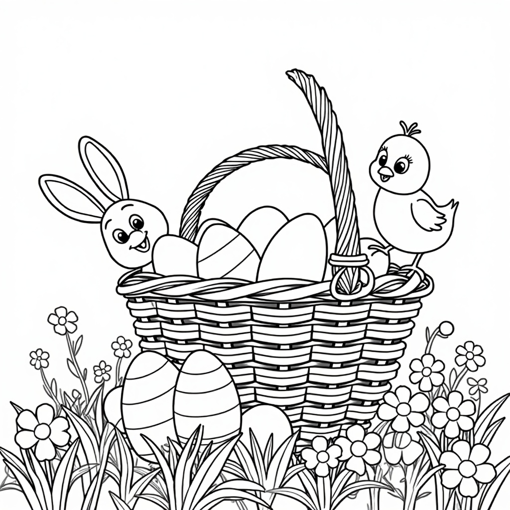 Easter Joyful Basket colored preview