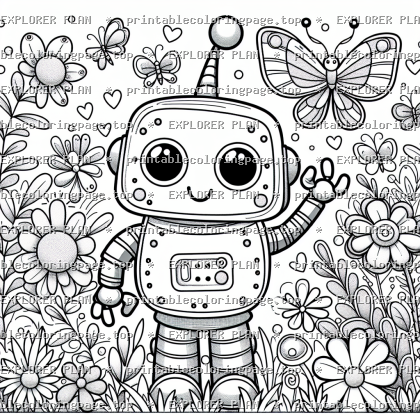 Friendly Robot in the Garden