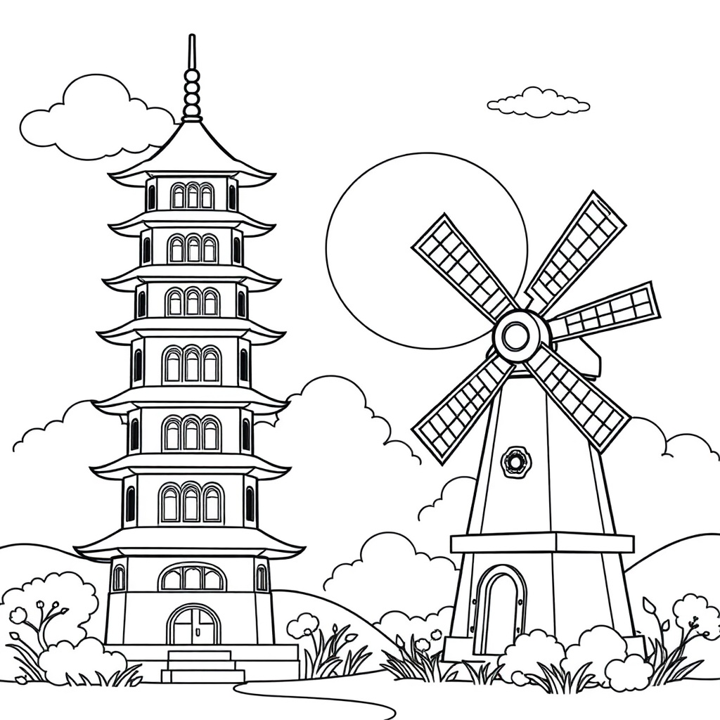 Pagoda and Windmill Fun