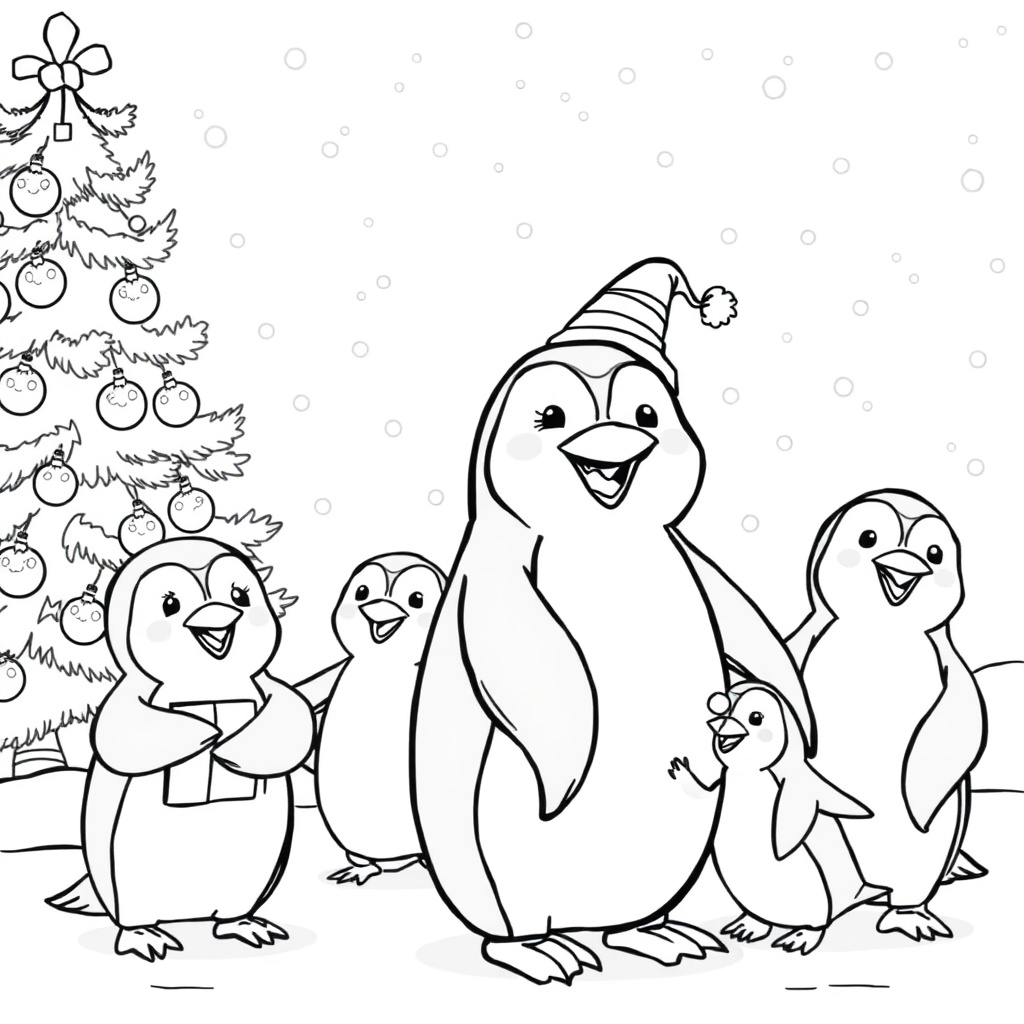 Penguin Family Winter Celebration