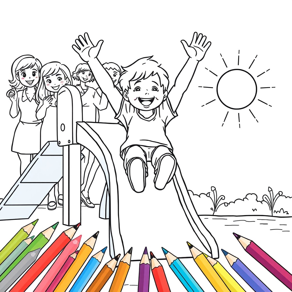 Playtime at the School Slide