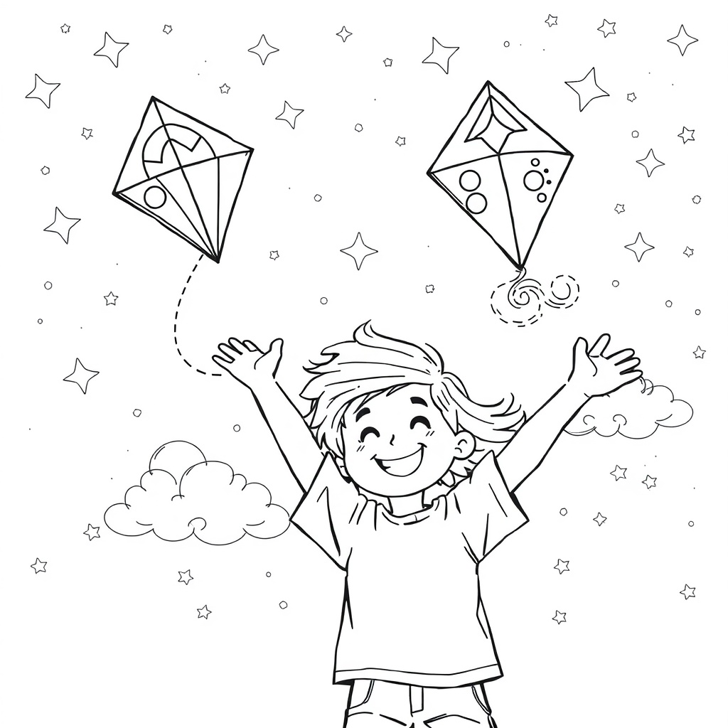 Kite Flying Under Stars