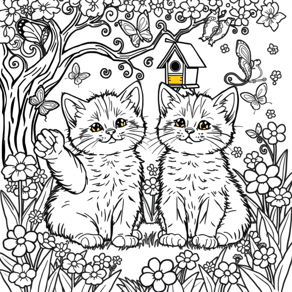 Kittens in the Garden