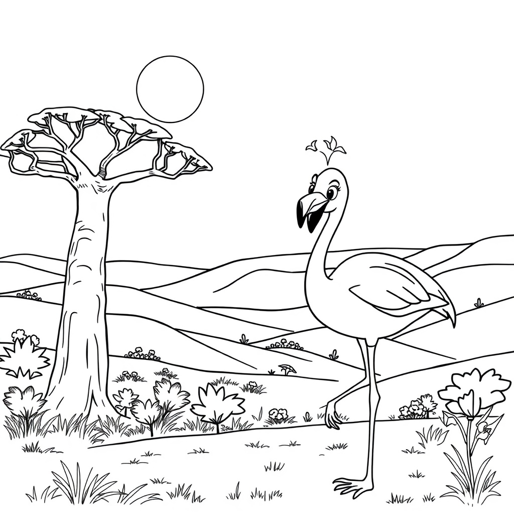 Flamingo Fun in the Savanna