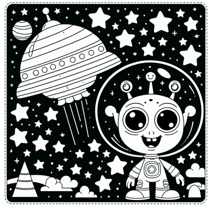 Happy Alien in Space